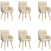 Valgomojo kėdės 6 pcs Audinys Kreminė 60 x 56 x 96 cm