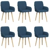 Valgomojo kėdės 6 pcs Audinys Mėlyna 56,5 x 50 x 87,5 cm