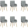 Valgomojo kėdės 6 pcs Audinys Šviesiai pilka 60 x 56 x 96 cm