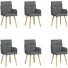 Valgomojo kėdės 6 pcs Audinys Tamsiai pilka 60 x 56 x 96 cm