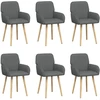 Valgomojo kėdės 6 pcs Audinys Tamsiai pilka 56,5 x 50 x 87,5 cm