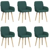 Valgomojo kėdės 6 pcs Audinys Tamsiai žalia 56,5 x 50 x 87,5 cm