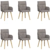 Valgomojo kėdės 6 pcs Audinys Taupe 60 x 56 x 96 cm