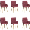 Valgomojo kėdės 6 pcs Audinys Vyno raudona 60 x 56 x 96 cm