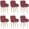 Valgomojo kėdės 6 pcs Audinys Vyno raudona 56,5 x 50 x 87,5 cm