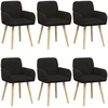 Valgomojo kėdės 6 pcs Bouclé Juoda 59 x 57 x 85 cm