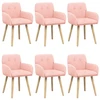 Valgomojo kėdės 6 pcs Bouclé Rožinė 59 x 56 x 86 cm