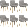 Valgomojo kėdės 6 pcs Bouclé Šviesiai pilka 59 x 56 x 86 cm