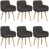 Valgomojo kėdės 6 pcs Bouclé Tamsiai pilka 59 x 57 x 85 cm
