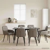 Valgomojo kėdės 6 pcs Dirbtinė oda Pilka 57 x 50 x 85 cm