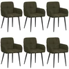 Valgomojo kėdės 6 pcs Dirbtinė suedė oda Armijos Žalia