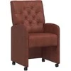 Valgomojo Kėdės su Ratukais 2 pcs Blizgiai ruda 58 x 67 x 97 cm