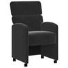 Valgomojo Kėdės su Ratukais 2 pcs Juoda 58 x 65 x 98 cm Aksomas