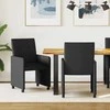 Valgomojo Kėdės su Ratukais 2 pcs Juoda 58 x 65 x 94 cm audinys