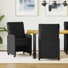 Valgomojo Kėdės su Ratukais 2 pcs Juoda 58 x 67 x 97 cm Aksomas