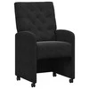 Valgomojo Kėdės su Ratukais 2 pcs Juoda 58 x 67 x 97 cm Aksomas
