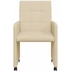Valgomojo Kėdės su Ratukais 2 pcs Kreminė 58 x 65 x 94 cm