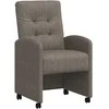 Valgomojo Kėdės su Ratukais 2 pcs Pilka 58 x 67 x 97 cm