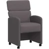 Valgomojo Kėdės su Ratukais 2 pcs Pilka 58 x 65 x 98 cm