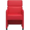 Valgomojo Kėdės su Ratukais 2 pcs Raudona 58 x 65 x 98 cm