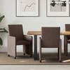 Valgomojo Kėdės su Ratukais 2 pcs Ruda 57 x 66 x 94 cm