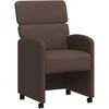 Valgomojo Kėdės su Ratukais 2 pcs Ruda 58 x 65 x 98 cm