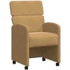 Valgomojo Kėdės su Ratukais 2 pcs Ruda 58 x 65 x 98 cm Aksomas
