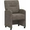 Valgomojo Kėdės su Ratukais 2 pcs Tamsiai pilka 57 x 67 x 95 cm