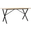 Valgomojo stalas, 160x80x75,5cm, pušis ir ketus, X formos rėmas