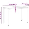 Valgomojo stalas Balta 110 x 55 x 75 cm Kietos pušies mediena
