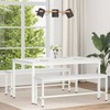 Valgomojo stalas Balta 150 x 90 x 75 cm Kietos pušies mediena