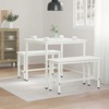 Valgomojo stalas Balta 80 x 80 x 75 cm Kietos pušies mediena