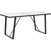 Valgomojo stalas, baltas, 160x80x75cm, grūdintas stiklas