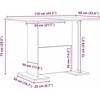 Valgomojo stalas Betono pilka 110 x 60 x 75 cm Apdirbta mediena