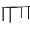 Valgomojo stalas, juodas ir betono pilkas, 140x70x75cm, MDF