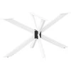 Valgomojo stalo koja, voro formos, balta, 150x78x(72-73) cm, plienas