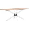 Valgomojo stalo koja, voro formos, balta, 150x78x(72-73) cm, plienas