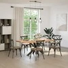 Valgomojo stalo koja, voro formos, juoda, 120x68x(72-73) cm, plienas