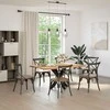 Valgomojo stalo koja, voro formos, juoda, 85x85x(72-73) cm, plienas