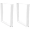 Valgomojo stalo kojelės, 2 vnt., baltos, 80x(72-73,3) cm, plienas, V formos