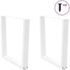 Valgomojo stalo kojelės, 2 vnt., baltos, 80x(72-73,3) cm, plienas, V formos