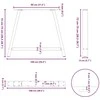 Valgomojo stalo kojelės, 2 vnt., baltos, 100x(72-73) cm, plienas, A formos