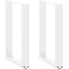 Valgomojo stalo kojelės, 2 vnt., baltos, 50x(72-73) cm, plienas, U formos