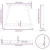 Valgomojo stalo kojelės, 2 vnt., baltos, 90x(72-73) cm, plienas, A formos
