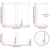 Valgomojo stalo kojelės, 2 vnt., baltos, 70x35x(72-73) cm, plienas, T formos