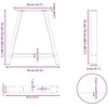 Valgomojo stalo kojelės, 2 vnt., baltos, 70x(72-73) cm, plienas, A formos