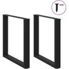 Valgomojo stalo kojelės, 2 vnt., juodos, 80x(72-73) cm, plienas, U formos