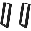Valgomojo stalo kojelės, U formos, 2 vnt., juoda, 60x(72-73)cm