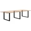 Kavos staliuko kojelės, U formos, 2 vnt., juoda, 100x(72-73) cm