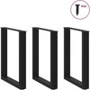 Valgomojo stalo kojelės, 3 vnt., juodos, 70x(72-73) cm, plienas, U formos